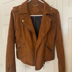 Jou Jou Brown Faux Suede Jacket